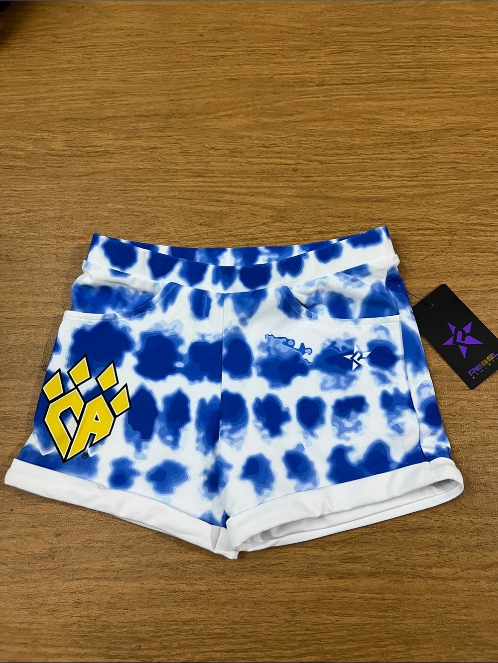 Rebel Athletic Cheer Athletics Retro Tie Dye Shorts size AXS
